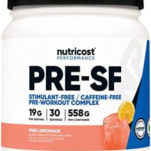 Nutricost Stim-Free Pre-Workout, 30 Servings (Pink Lemonade) - Caffeine Free, Stimulant Free, Non-GMO, Gluten Free
