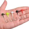 OROOTL Ned Rig Jig Heads Kit, 30pcs Finesse Mushroom Shroom Jig Heads for Bass Fishing Weedless Jigheads for Soft Plastic Baits Mushroom Crappie Jigs 1/8oz 1/6oz 1/10oz - Image 7