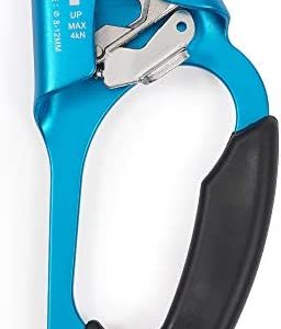 EPIC PEAK Right Hand Ascender - Strong Climbing Equipment with Ergonomic Rubber Handle and Steel Cam - Best Used with 8-12mm Rope - Sport Climber, Arborist, and Mountaineering Safety Tool with Decal