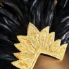 BABEYOND Carnival Feather Headpiece Showgirl Headband Women's Feather Pageant Headband 1920s Flapper Headband (Gold Crystal) - Image 3