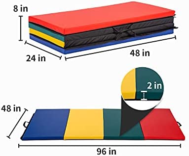 Gymnastics Mat 4 Pannel Foldding, 4x8x2 Tumbling Mat Gym Mat Gymnastic, 2 Inches Thick Lightweight Tumbling Mat Fitness Yoga Exercise Mat Home Gym Mat Equipment - Image 7