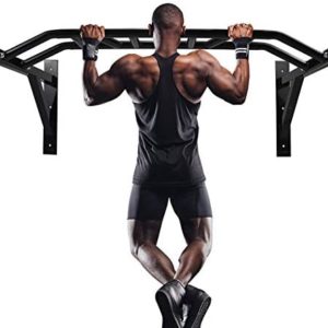 NEWAN Pull Up Bar Wall Mounted Chin Up Bar Multi-Grip Full Body Strength Training Workout Dip Bar,Power Tower Set Support to 440Lbs