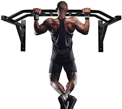 NEWAN Pull Up Bar Wall Mounted Chin Up Bar Multi-Grip Full Body Strength Training Workout Dip Bar,Power Tower Set Support to 440Lbs
