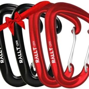 RALLT Wire Gate Carabiners 12kN, Screw Gate Carabiners 24kN, Auto-Locking Carabiners 12kN- Heavy Duty Carabiner Clip for Hiking, Hammock, Backpacking- Lightweight, No Rust Aluminum Camping Accessories