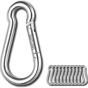 SMTUNG 304 Stainless Steel Spring Snap Hook Carabiner Multifunctional Carabiner Camping Fishing Hiking Traveling