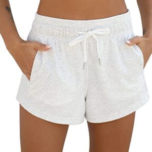 ODODOS Women's Sweat Shorts with Pockets Cotton French Terry Drawstring Summer Workout Casual Lounge Shorts