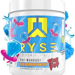 Ryse Element Series Pre-Workout | Everyday Pre-Workout | Beta Alanine, NO3-T Nitrates | 200mg Caffeine | 25 Servings (Blue Raspberry Ring Pop)