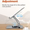 Tounee Swivel Laptop Stand for Desk, Adjustable Computer Stand Laptop Holder with 360° Rotating Base, Ergonomic Laptop Riser Compatible with MacBook, Air, Pro, All Laptop 10-16"-Gray - Image 5