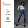 HUE Women's Ripped Knee Denim Leggings - Image 4