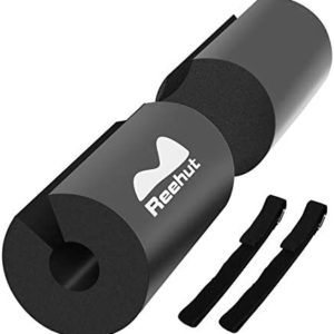 REEHUT Squat Pad Barbell Pad for Squats, Lunges and Hip Thrusts - Foam Sponge Pad Provides Relief to Neck and Shoulders While Training - Fit Standard and Olympic Bars Perfectly Black
