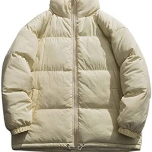Winter Jacket for Men Solid Stand Collar Warm Cotton Jacket Sports Casual Zipper Softshell Street Fashion Ski Cycling Coat
