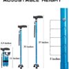 BeneCane Travel Adjustable Folding Canes and Walking Sticks for Men and Women - Led Light and Easy Grip Handle for Arthritis Seniors - Image 5