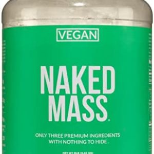 Naked Vegan Mass – Natural Vegan Weight Gainer Protein Powder – 8lb Bulk, GMO Free, Gluten Free, Soy Free & Dairy Free. No Artificial Ingredients – 1,230 Calories – 11 Servings