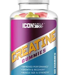Icon Muscle Creatine Gummies | Creatine Monohydrate | Muscle Growth & Strength | Workout Recovery | Vegan | Natural Flavors