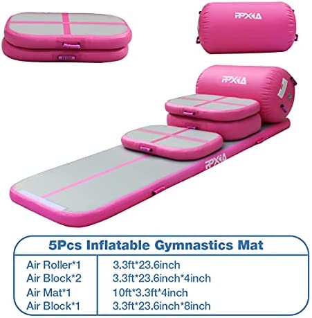 PPXIA Gymnastics Mat Inflatable Tumbling Mat 4 inches Thickness Air Floor Tumble Track Air Track Set with Pump for Training Cheerleading Home Use Beach Park and Water Use - Image 3