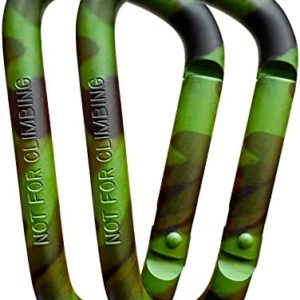 Tactical Carabiner Keychain Clip, 3" Aluminum D Ring Shape, Key Chain Clips, Camouflage Caribeener