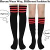Women Thigh High Socks Striped Knee High Socks Over the Knee Socks Casual Thigh High Cosplay Socks Long Stockings Socks - Image 3