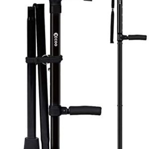 Medical Convenient Two-Handle Walking Cane Lightweight Walking Stick with Adjustable LED Lights and Stable Quad Cane Base