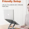 Tounee Swivel Laptop Stand for Desk, Adjustable Computer Stand Laptop Holder with 360° Rotating Base, Ergonomic Laptop Riser Compatible with MacBook, Air, Pro, All Laptop 10-16"-Gray - Image 3