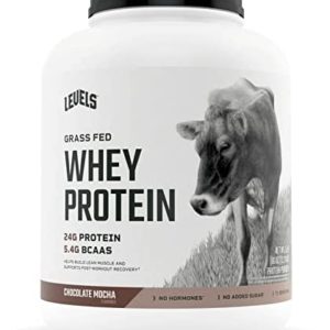 Levels Grass Fed 100% Whey Protein, No Hormones, Chocolate Mocha, 5LB