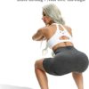 OQQ Women's 3 Piece High Waist Workout Shorts Butt Lifting Tummy Control Ruched Booty Smile Yoga Short Pants - Image 4