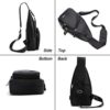 Men's Sling Bag Water Resistant Shoulder Chest Crossbody Bags Sling Backpack with USB Charging Port - Image 3