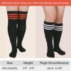 Zando Women Plus Size Thigh High Stockings Over the Knee Thin Tube Socks Long Sport Tights Casual Striped Leg Warmers - Image 4