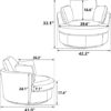 HomSof Accent Barrel Chair and Half 3 Pillows 360 Degree Swivel Round Sofa, Green/Chenille - Image 12