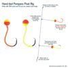 Pompano Rigs Pro-Tec Coated Circle Hooks Surf Fishing Rigs Hand-Tied (2-Pack, Sand Flea) - Image 3