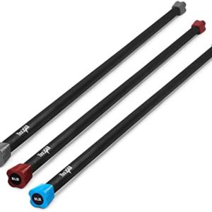 Yes4All Total Body Workout Weighted Bar, Resistance Band Pilates Bar, Weighted Bar Racks For Exercise, Therapy, Aerobics, and Yoga, Strength Training, Single/Combo
