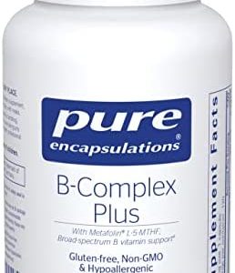 Pure Encapsulations B-Complex Plus | B Vitamins Supplement to Support Red Blood Cell Growth, Neurological and Psychological Health, Cardiovascular Health, Energy Levels, and Eye Sight* | 120 Capsules