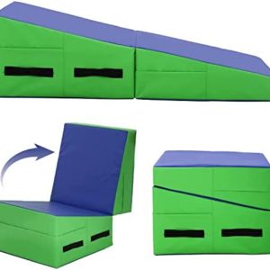 Gymnastics Mat Tumbling Mat for Home 48"x24" Incline Mat with Handles Folding Wedge mats for Tumbling Yoga,Gym,Core Workouts,Stretching