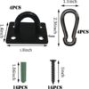 Stainless Steel Ceiling Hooks, Ceiling Hooks Pad Eyes Plate Marine Hardware Hooks with Screws. - Image 2