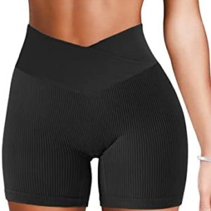 KIWI RATA Women Tick Tock Booty Biker Shorts Butt Lifting High Waist Anti Cellulit Athletic Workout Leggings
