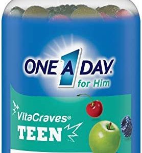 One A Day Teen for Him Multivitamin Gummies, Supplement with Vitamin A, Vitamin C, Vitamin D, Vitamin E and Zinc for Immune Health Support* & more, 60 Count