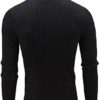 WOCACHI Mens Turtleneck Knitted Sweater Pullover 1/4 Zip Up Neck Stand Collar Winter Warm Slim Fit Lightweight Jumpers - Image 2