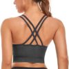 Strappy Women's Sports Bra Cross Back Tops for Running Fitness Removable Padded Workout Yoga Bras - Image 4
