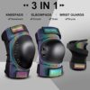 Adult/Kids/Youth Knee Pad Elbow Pads, XINDAER Womens Skate Protective Gear Set 3 in 1 Knee and Elbow Pads Wrist Guards for Skateboard, Roller Skates, Skating, Scooter, Inline Skates, Cycling - Image 3