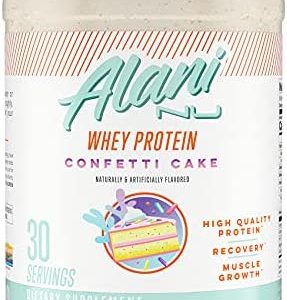 Alani Nu Whey Protein Powder, 23g of Ultra-Premium, Gluten-Free, Low Fat Blend of Fast-digesting Protein, Confetti Cake, 30 Servings