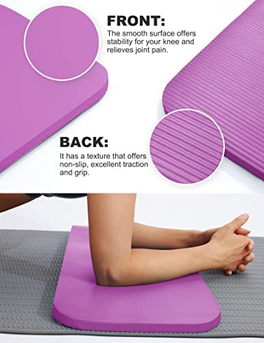 IUGA Yoga Knee Pads Cushion Non-Slip Knee Mat for Elbows Wrist Pain in Yoga Planks Floor Exercises Portable Extra-thick Cushioning 24''x9''x0.6'' - Image 3