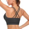 Strappy Women's Sports Bra Cross Back Tops for Running Fitness Removable Padded Workout Yoga Bras - Image 2