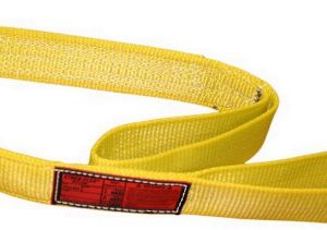 Stren-Flex EEF4-902-5 Type 3 Heavy Duty Nylon Flat Eye and Eye Web Sling, 4 Ply, 12,200 lbs Vertical Load Capacity, 5' Length x 2" Width, Yellow