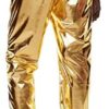 LucMatton Mens Metallic Shiny Jogger Sweatpants Disco Party Elastic Trousers - Image 4
