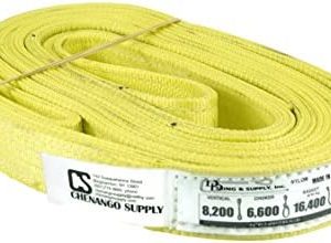 3 Ply Slings. Many Lengths in Listing! (USA Made), 2"x16' Nylon Lifting Web Sling. 8,200 lbs Vertical, 6,600 Choker, 16,400 Basket, High Capacity Eye & Eye (2"x16')