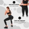 Leafigure Leggings for Women High Waist, 3 Pack Tummy Control Black Yoga Pants for Running, Workout - Image 3