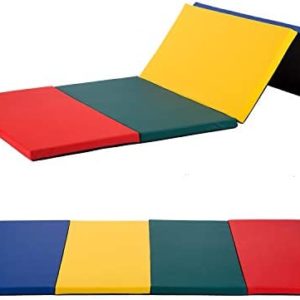 BMS 4x8x2 Gymnastics Mats for Gymnastics 4 Pannel Foldding Lightweight Gym Mats for Home Gymnastics Equipment Exercise Mat Tumbling Mats for Gymnastics Panel Mat