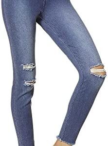 HUE Women's Ripped Knee Denim Leggings