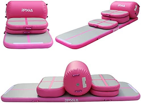 PPXIA Gymnastics Mat Inflatable Tumbling Mat 4 inches Thickness Air Floor Tumble Track Air Track Set with Pump for Training Cheerleading Home Use Beach Park and Water Use - Image 2