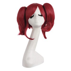 MapofBeauty 16 Inch/40cm Lolita Sweet and Lovely Straight Anime Cosplay Wigs (Red)