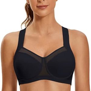 SYROKAN High Impact Sports Bras for Women High Support Underwire Racerback Adjustable Straps Bounce Control Running Workout